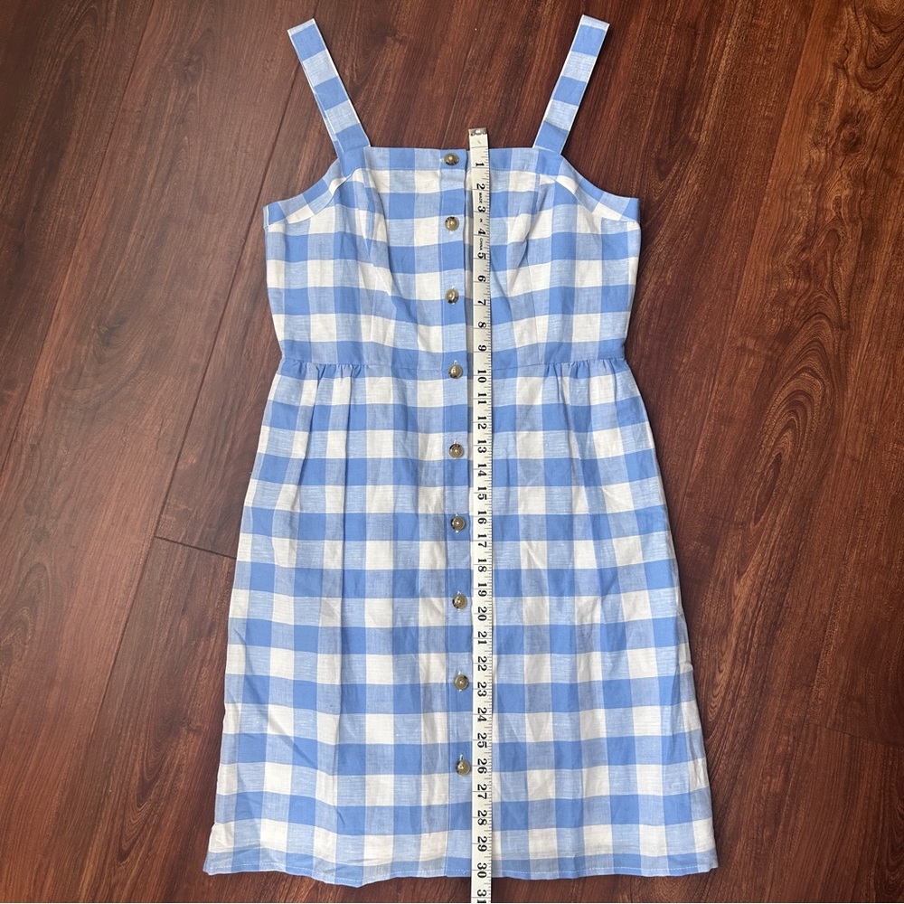 J. Crew Blue and White Gingham Mini Sundress